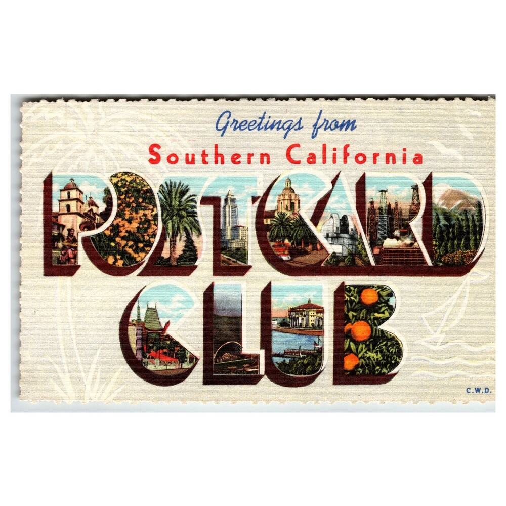 Greetings from Southern California POSTCARD CLUB Linen Postcard Curteich
